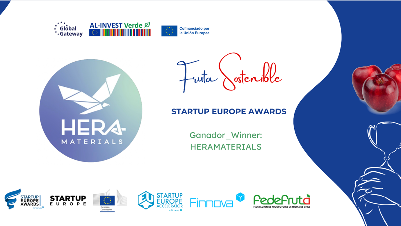 COMUNICACIÓN GANADORES STARTUP EUROPE AWARDSFRUTA SOSTENIBLE CHILE 2025:HERA MATERIALS