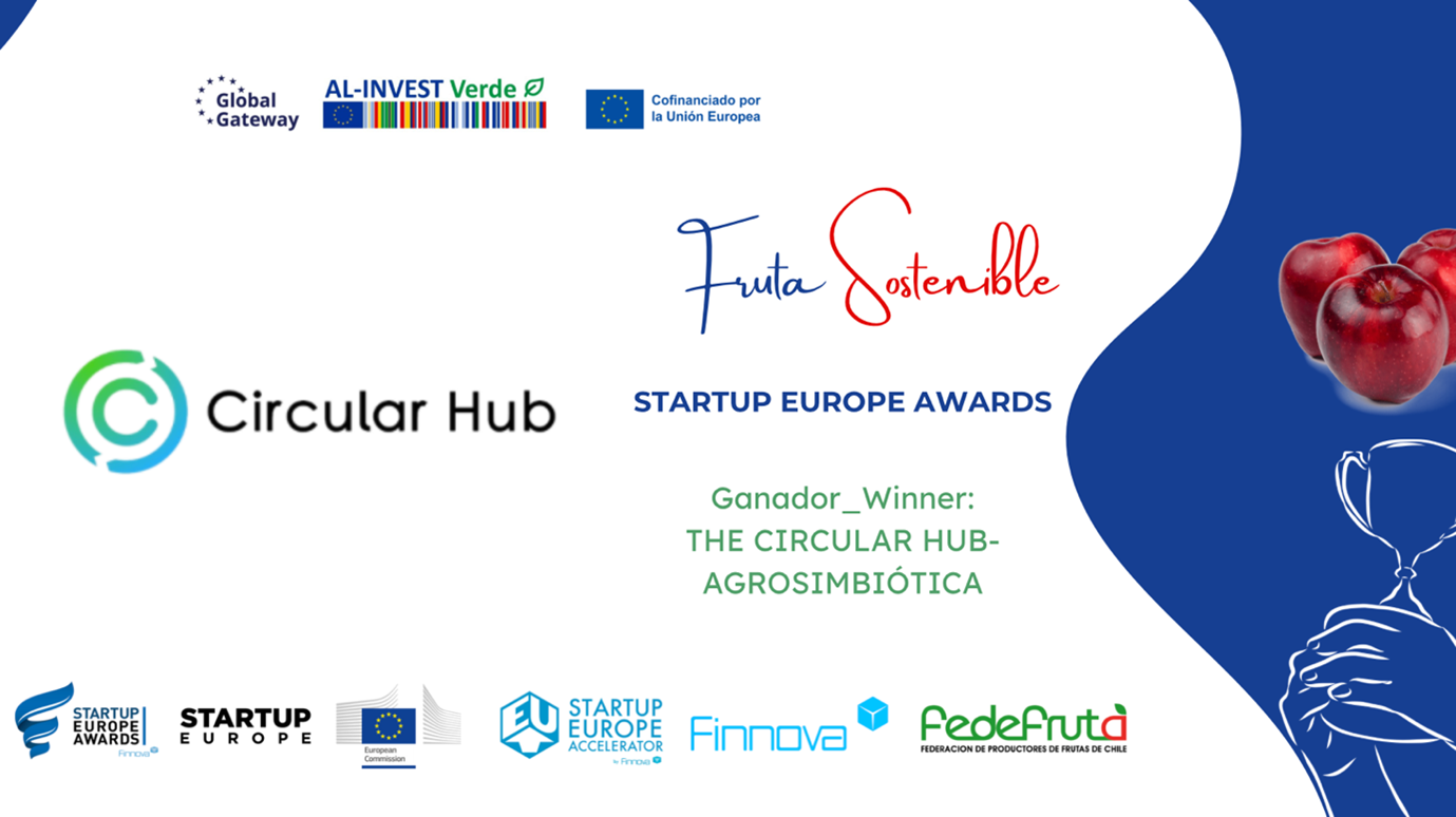 COMUNICACIÓN GANADORES STARTUP EUROPE AWARDSFRUTA SOSTENIBLE CHILE 2025: THE CIRCULAR HUB- AGROSIMBIÓTICA 